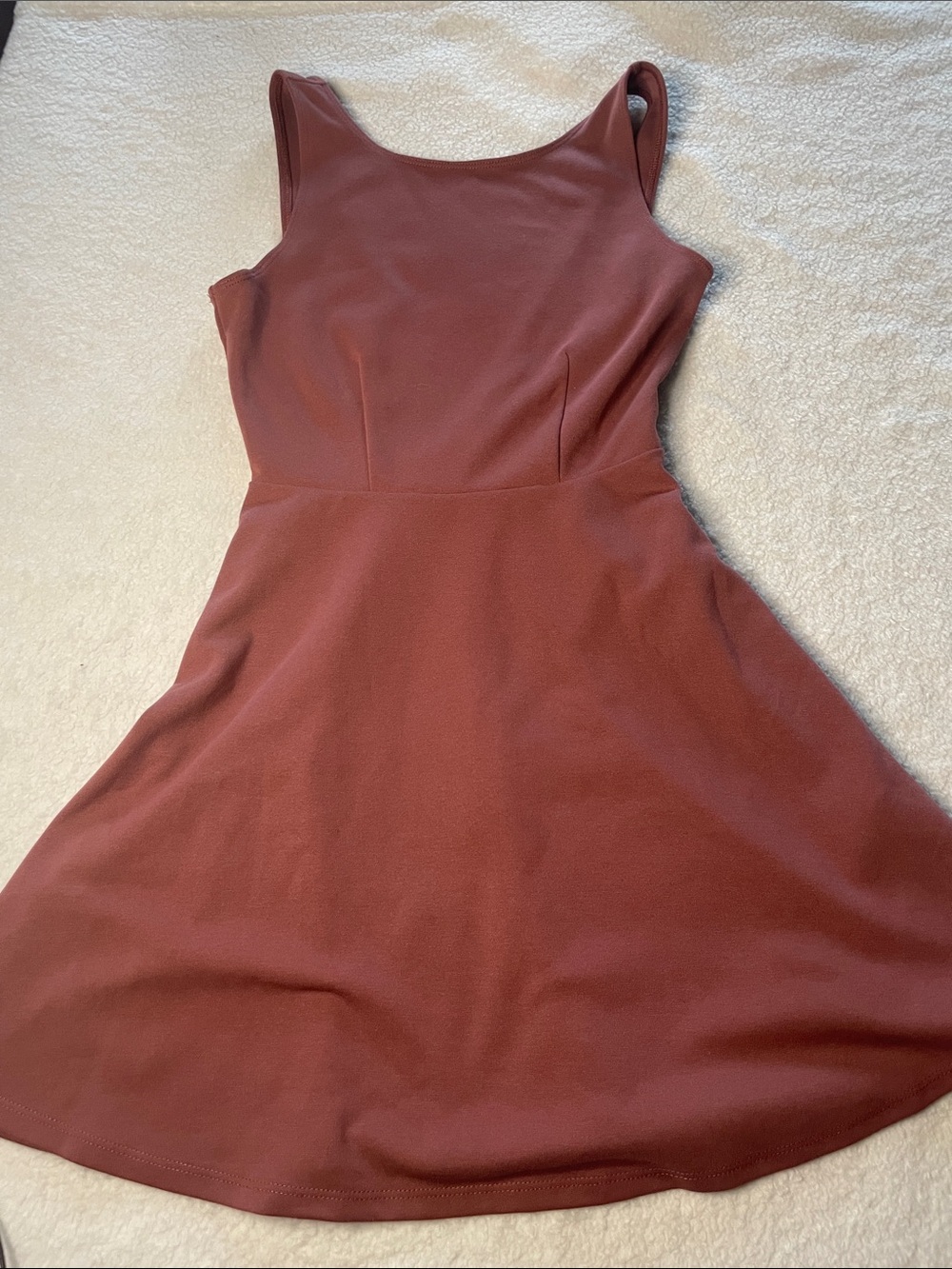 Women's F21 Sleeveless A-Line Dress deep V back in Dusty Rose